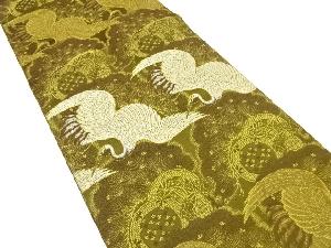 アンティーク　鶴に鼓・松模様織出し丸帯（着用可）